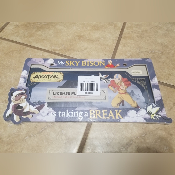 Avatar: The Last Airbender MY SKY BISON IS TAKING A BREAK License Plate Frame - Picture 1 of 3